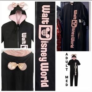 Disney Parks Minnie Mouse Hooded Bodysuit Pajamas Walt Disney World Womens M